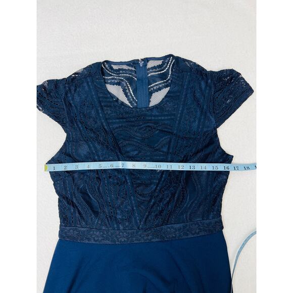 CITY STUDIO SZ 9 juniors navy blue lace top cap sleeve mini skater dress NWT B90 - Picture 3 of 4